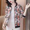 Women's Floral Baseball Jacket - Large Size, Lightweight Summer Cardigan for Sun Protection