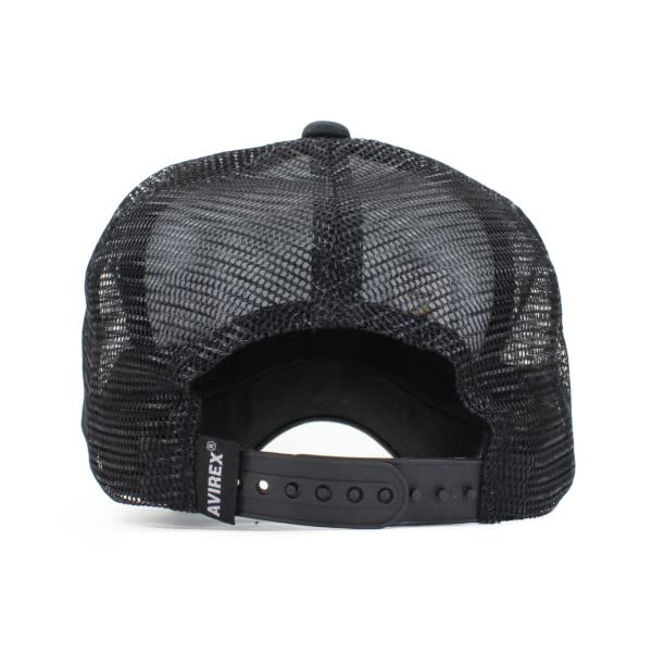 AVIREX Mesh Cap Hat for NUMBERING Large Big Size XL Men, USA, Size, (Black (NUBERING), XL)