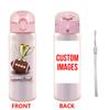 1pc Customized Photo Name 780ml/26oz Outdoor Travel Sports Cup with Lanyard Leakproof Plastic Water Bottle for Watching Matches