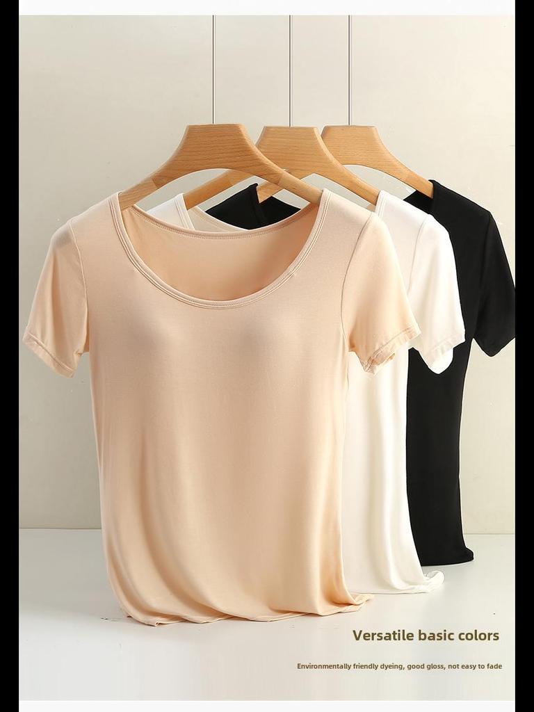 Женский модальный жилет с короткими рукавами, тонкий, большого размера, узкие чашечки