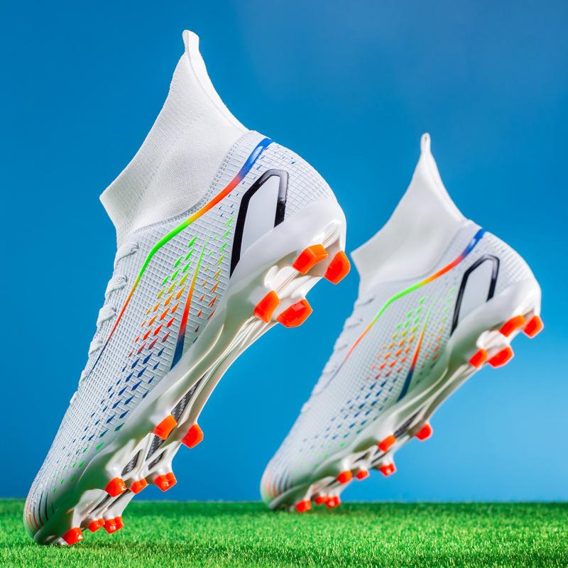 High-top football shoes men's and women's broken nail sneakers professional AG long nails adult grass training football shoes