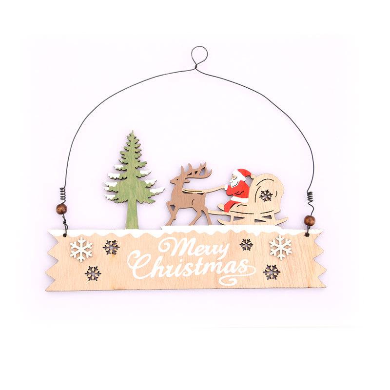 Christmas Decorations Wooden Letter Plate Door Hanging Wall Hanging Store Welcome Plate Painted Pendant