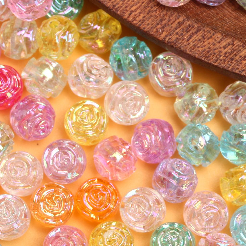 100 шт. 8 мм акриловые двухсторонние маленькие розовые бусины для ожерелья, серег, браслета, самодельный материал для бисероплетения