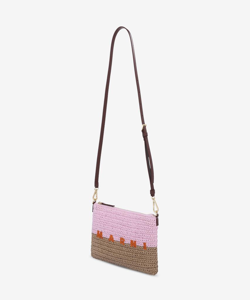 Marni Seaside Raffia Pouch Bag - Pink:Brown / Phmo0046U0P9110Zp200