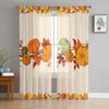 Thanksgiving Pumpkin Maple Leaf Sheer Curtains for Living Room Decoration Window Curtain Kitchen Tulle Voile Organza Drapes
