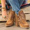 Fashion Women's Boots 2023 Winter New Platform 40 -- Tassel Lace-up Women's Ankle