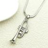 Retro Musical Instrument Trumpet Neck Chain For Women Men Stainless Steel Silver Color Hiphop Fashion Necklace Jewelry Gifts