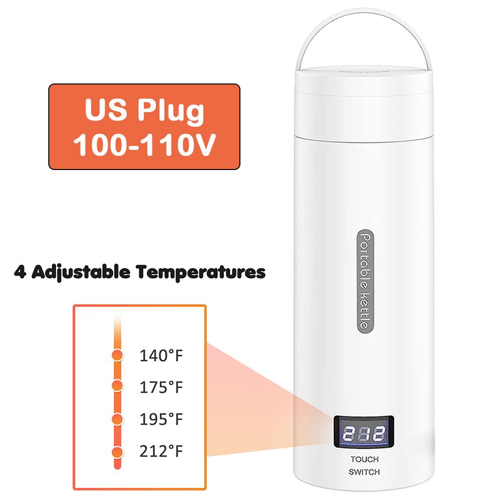 Портативный электрический чайник для путешествий, мини-чайник из нержавеющей стали, электрическая бутылка для воды, термос для чая, кофе, кипячения горячей воды