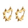 Модель Spice Girl, серьги-гвоздики Love Rivet Pointed Cone Peach Heart из титановой стали, серьги-косточки, застежки-пряжки, стильный панк