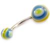 Les Trésors De Lily [C4953] - Шар для пирсинга «Tecno», синий, желтый