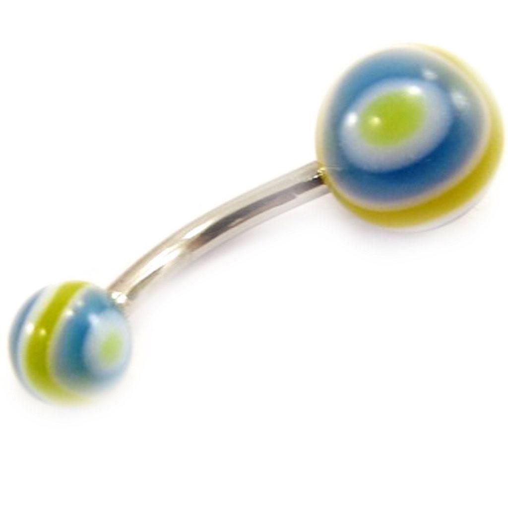 Les Trésors De Lily [C4953] - Шар для пирсинга «Tecno», синий, желтый