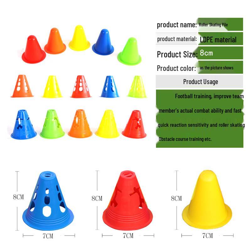 Roller Skating & Sports Training Cones: Slalom, Obstacle & Marker Cones for Football, Basketball & Ice Skates
