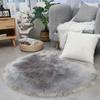 Round Rug /Carpet Fluffy Soft Carpet For Living Room Modern Long Pile Acrylic Girly Bedroom Carpet White Pink Carpet Floor Mat
