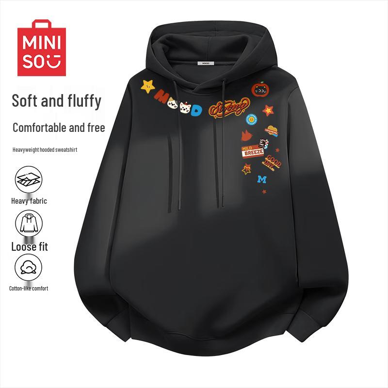 MINISO Мужская модная толстовка с капюшоном свободного кроя