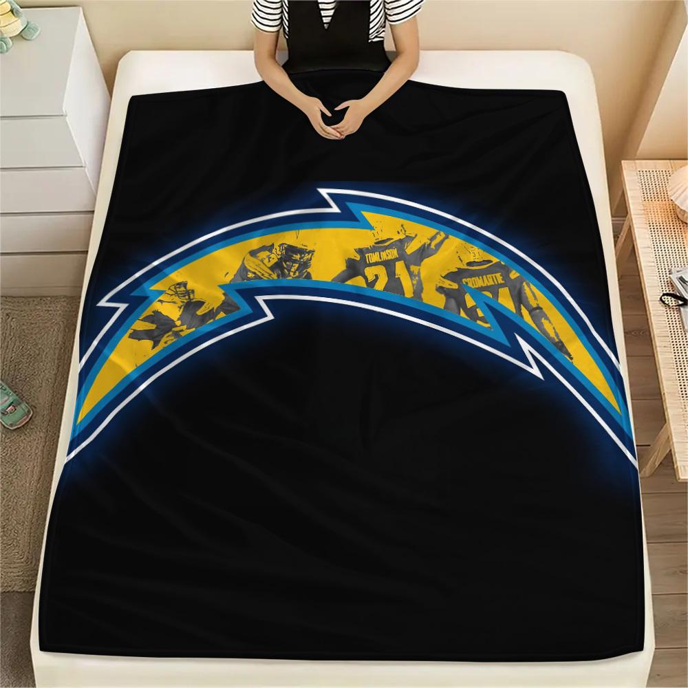 Los Angeles Chargers Print Flannel Blanket, High quality Comfortable for All Seasons, Home Decor, Warmth and Comfort
