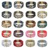 Retro Elegant Women Wrist Bands Leopard Leather Bracelets Multilayer Bangles Wide Wrap Bracelet
