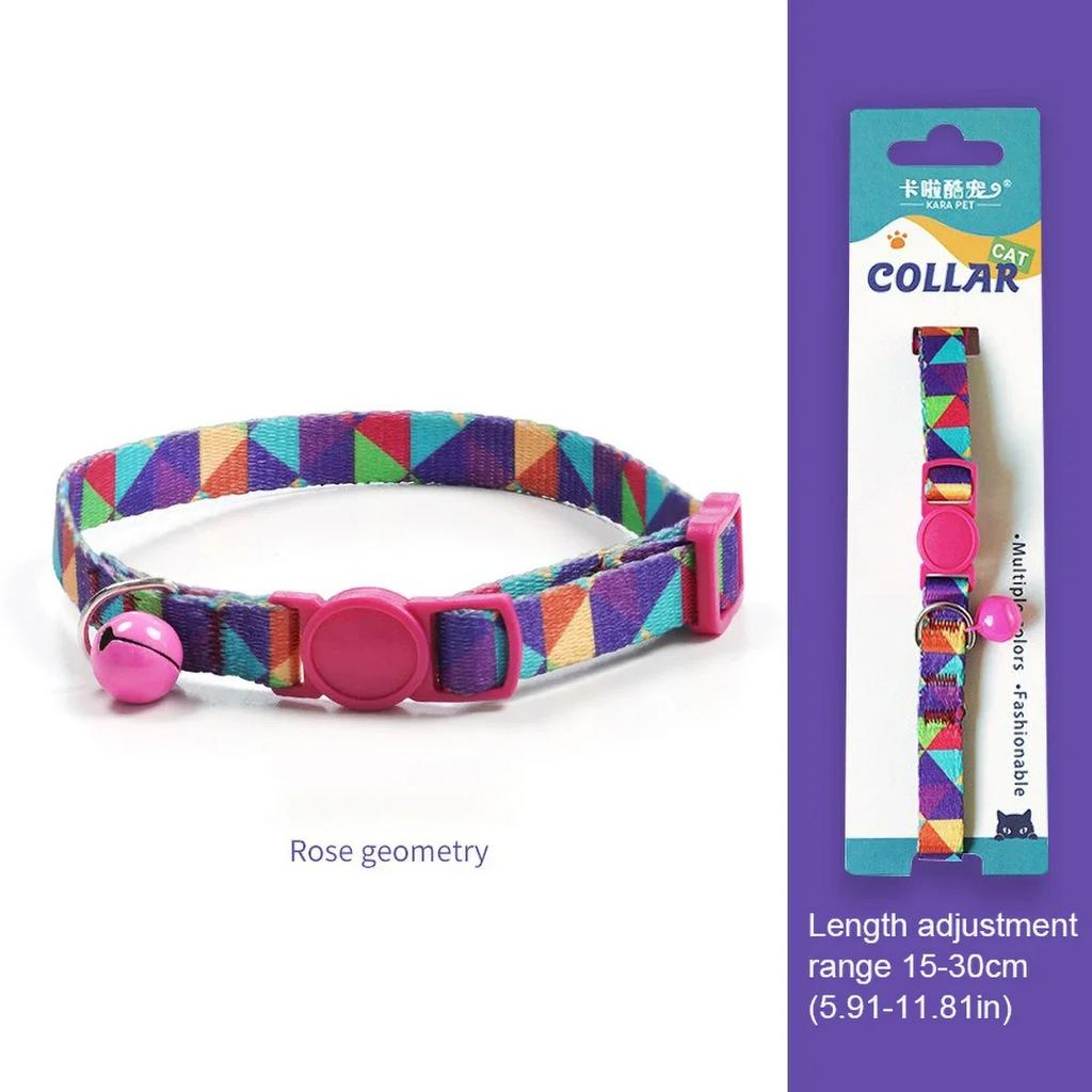 Милый дизайн ошейника для кошек против удушья, регулируемый 15-30 см, удобная посадка, декоративный колокольчик, надежная застежка, используется для кошек и собак