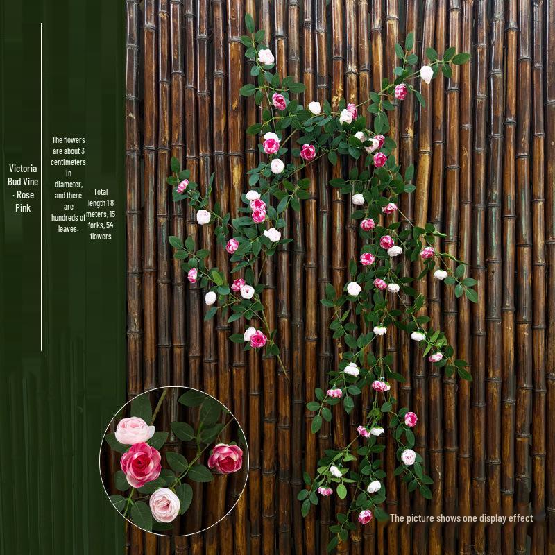 Artificial Rose Vine for Air Conditioner Pipe and Ceiling Wall Decoration