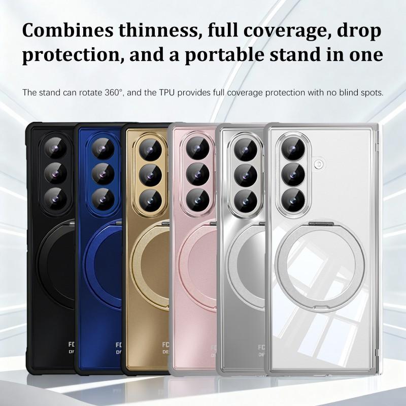 Magnetic Rotating Stand Case Galaxy Z Fold8 Ultra Fold7 Full Body Shockproof Cover With Screen Protector