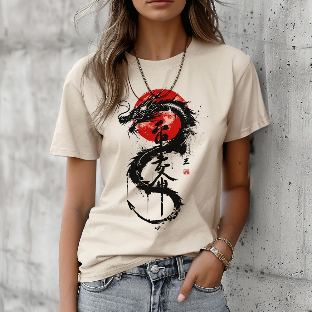 Dragon Tee Women Summer T-shirts Girl Harajuku Clothing