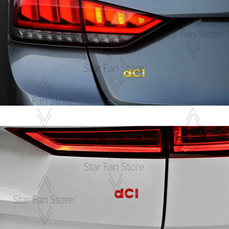 Эмблема Dci для Dacia Duster Spring Lodgy Logan Mcv 2 Sandero Megane MK3 Clio MK4 Металлическая эмблема 3D наклейки Наклейка на багажник кузова автомобиля ZZ26