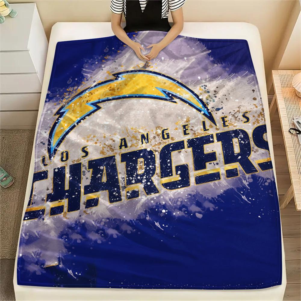 Los Angeles Chargers Print Flannel Blanket, High quality Comfortable for All Seasons, Home Decor, Warmth and Comfort