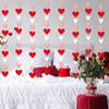 96 Red White Pink Heart Garland - NO DIY - Valentine's Day Party Decorations Supplies, Valentine's Day Hanging String Garland Banner for Wedding