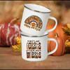 Happy Fall Yall Mug Cup Cute Christmas Coffee Handle Drinkware Cup Merry Christmas Hot Cocoa Enamel Latte Mug