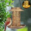 Charming Outdoor Solar Metal Hummingbird Feeder And Decorative Garden Light For Bird Feeding And Watering