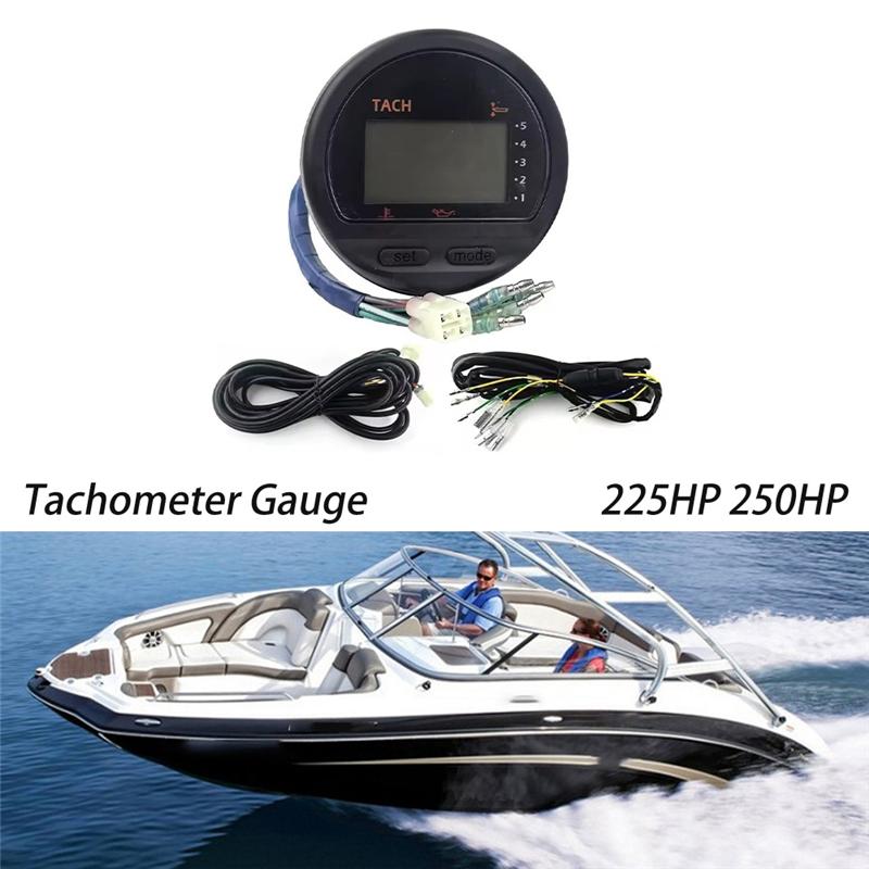 NEW-6Y5-8350T-01 Digital Multi-Function Tachometer Gauge And Harness For  225HP 250HP Outboard Motors Engine