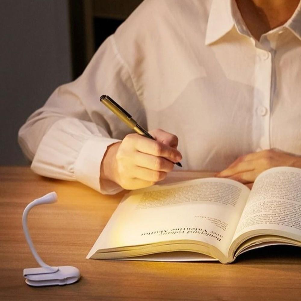 3 Color Mini LED Book Light ABS Shell Night Light 360° Flip Clip Light Book Reading