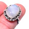 Натуральный радужный лунный камень драгоценный камень 925 стерлингового серебра ювелирное изделие кольцо размер 7 p4Z41