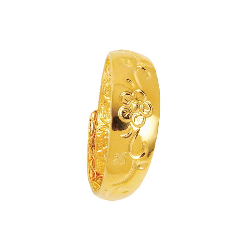 Sand Gold Ring for Women, Long-lasting Color Retention, Niche Sweet Imitation Gold Open Female Ring, Copper Alloy Accessories
