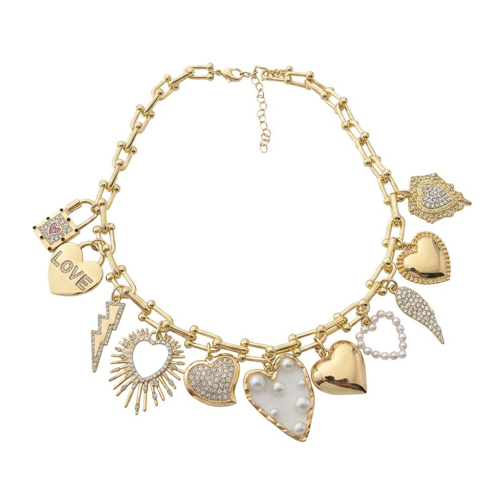 Zircon Heart Necklace Bracelet Exquisite Light Luxury Jewelry Suit Crystal Love Necklace Gifts