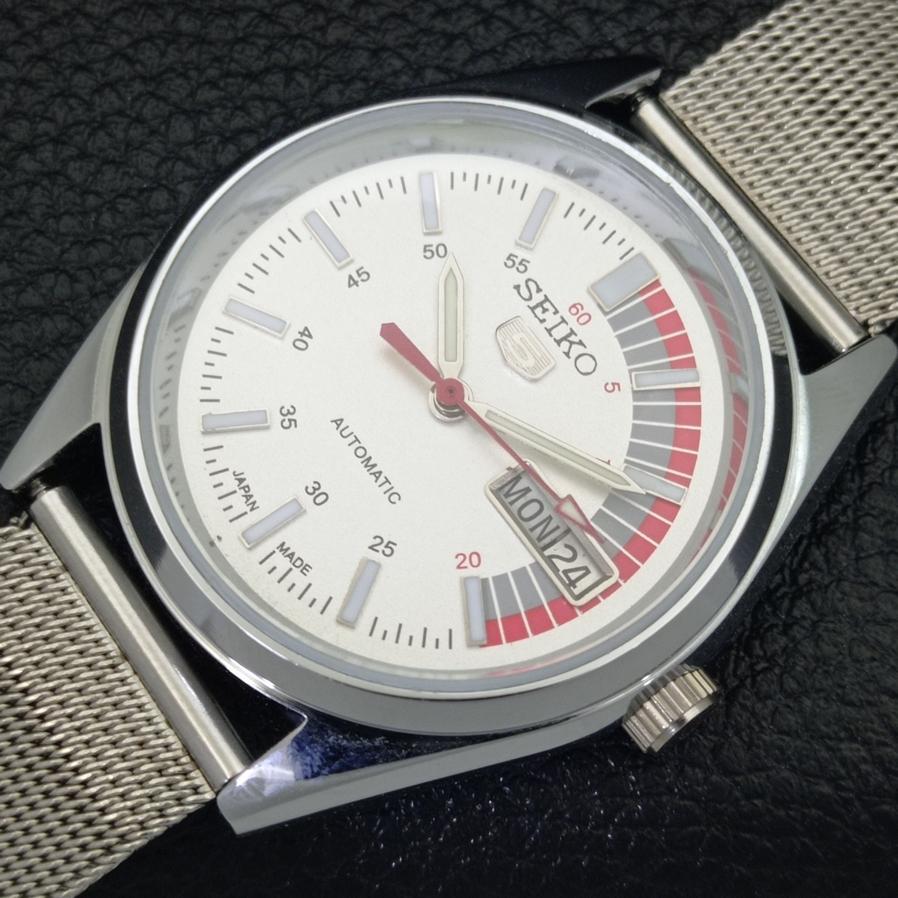 ВОССТАНОВЛЕННЫЕ ВИНТАЖНЫЕ МУЖСКИЕ ЧАСЫ SEIKO 5 AUTOMATIC JAPAN D/D WHITE 528-a277005-7