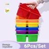 6Pcs/Set with Handles Plastic Storage Organizer 3 Compartments Divided Basket Bin  Pen