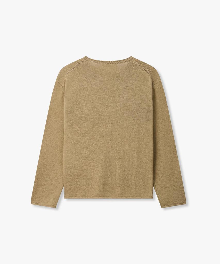 MAN ON THE BOON Rolled Edge Linen Blend Knit_Beige 4716113016