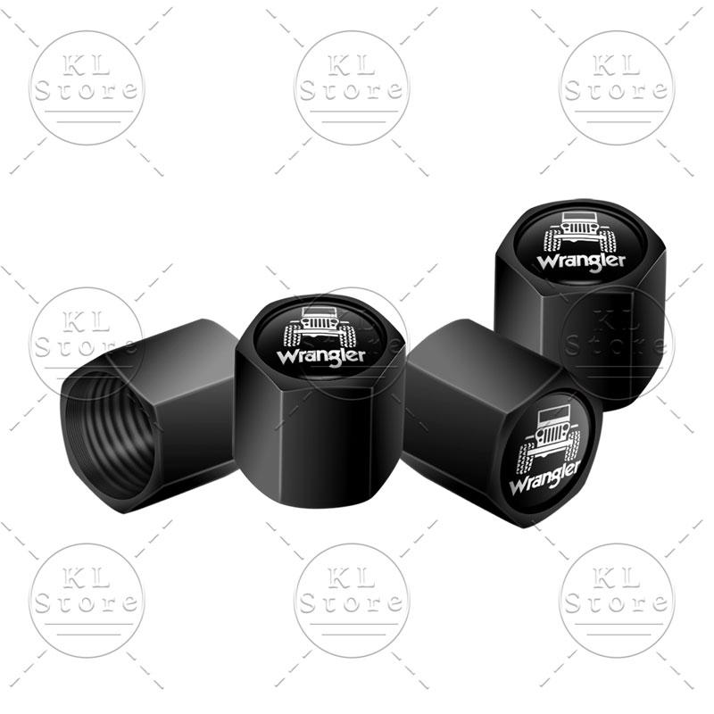 4Pcs Auto Exterior Logo Metal Wheel Tire Valve Caps Stem Case Dust Covers For Jeep Wrangler JK JL TJ Renegade Liberty Patriot ANS1