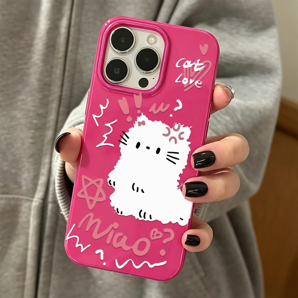 Мягкий чехол для телефона с рисунком кошки для iPhone 14 Plus 15 16 17 11 12 13 Pro Max 17Air Чехол для телефона Coque Пылезащитный Funda