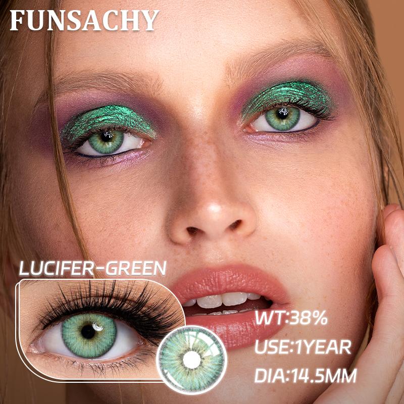FUNSACHY 2pcs New Colored Contact Lenses for Eyes Fashion Cosmetic Brown Pupils Gray Lenses for Eye Multicolored Contact Lens