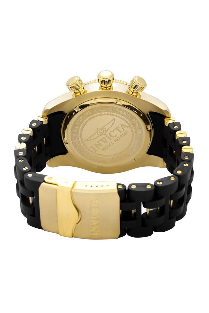 Часы Sea Spider Quartz 50 мм Корпус Золотой Черный Нержавеющая сталь Полиуретановый ремешок Черный циферблат 140 [Invicta] Мужские [Товар]