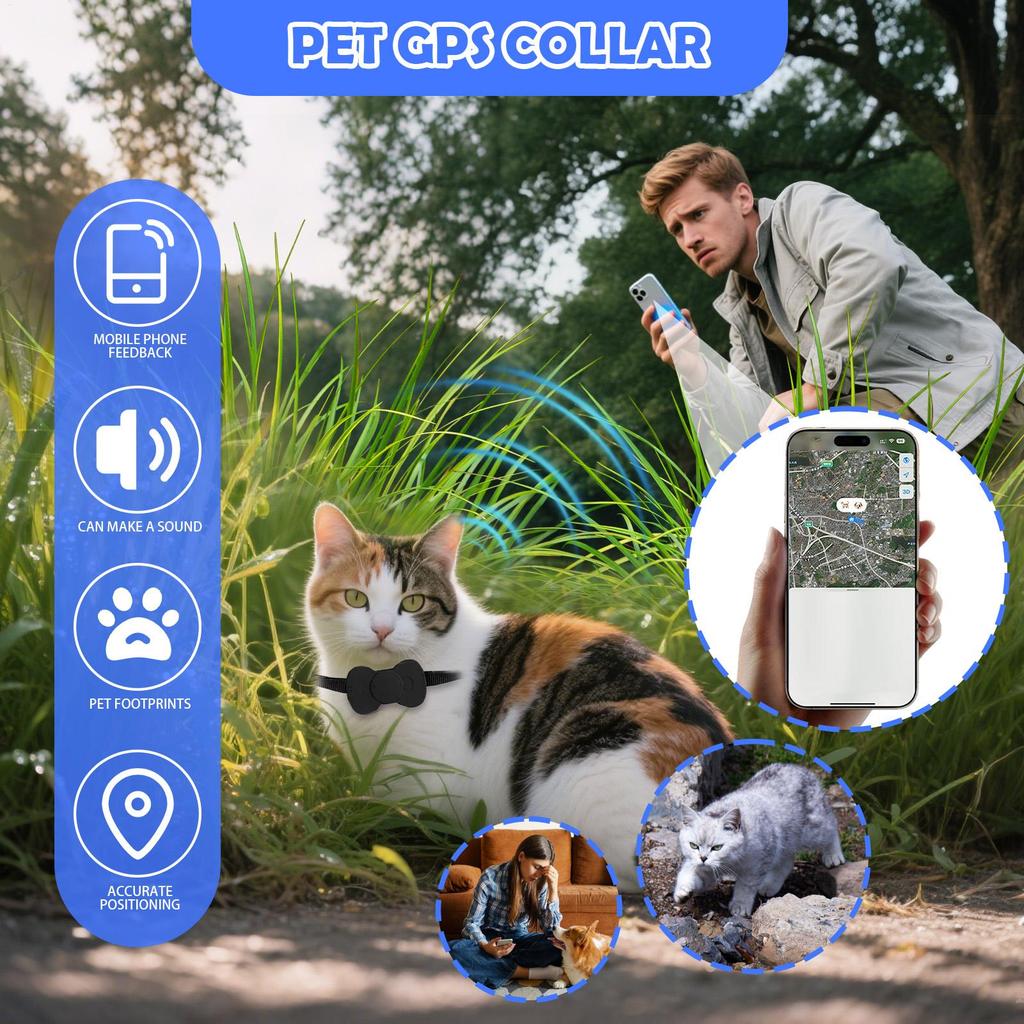 GPS Ошейник для кошек GPS Локатор для питомцев Точный Электронный Локатор для животных Метка против потери для собаки, котенка, багажа, детских ключей, часы для питомца