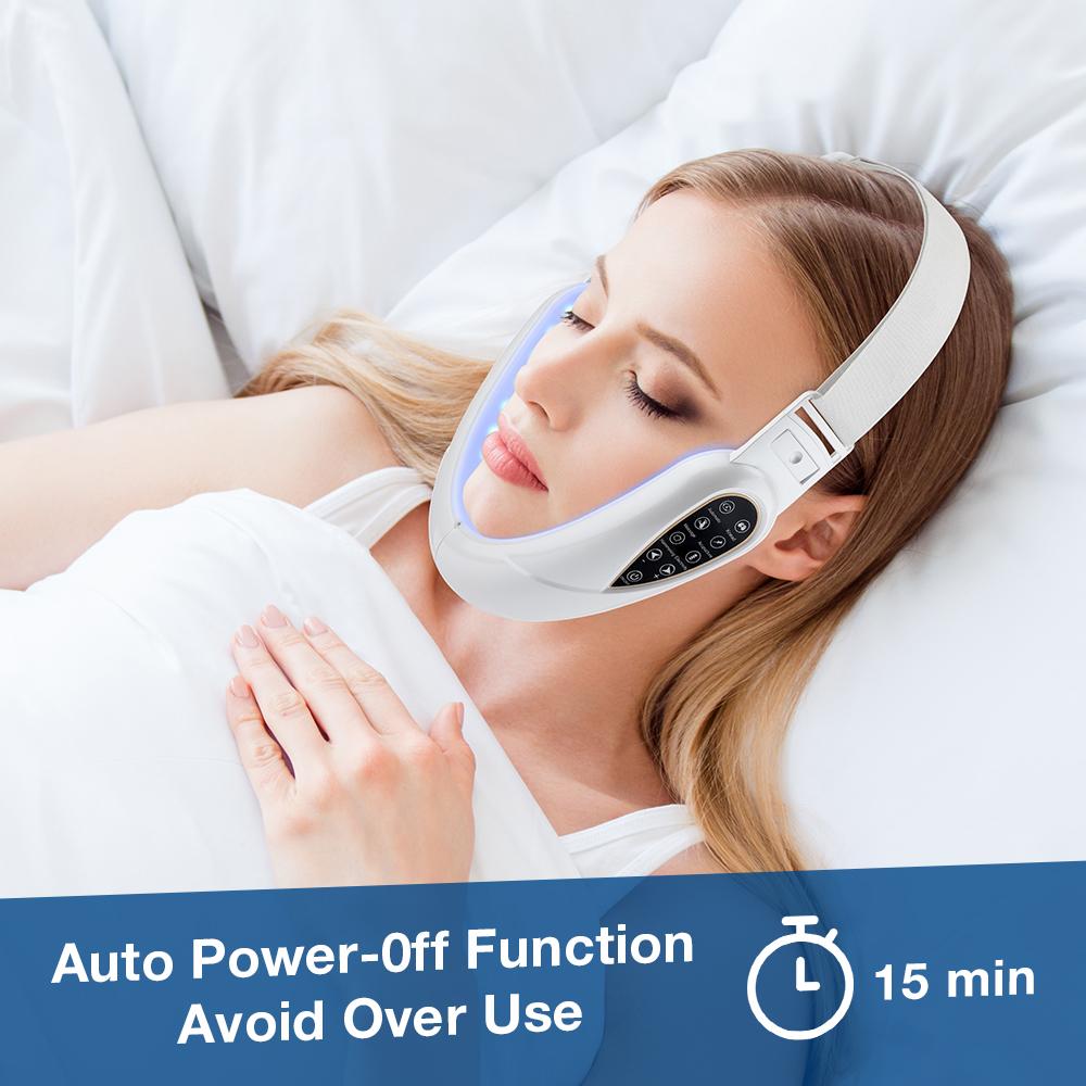 Electric V-Face Lifter Facial Massage Belt Double Chin Remover LED 5 Modes Firming Beauty Device with Remote Control Skin Care