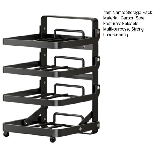 Настенная кухонная полка для хранения Органайзер для кастрюль и сковородок Высокая грузоподъемность Многослойная складная конструкция Сверхпрочная полка для кастрюль и сковородок