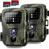 Mini Trail Camera 2 Pack 20mp 1080p Game Cameras Night Vision Motion Activated Waterproof Hunting Cam Wildlife Monitoring Trap
