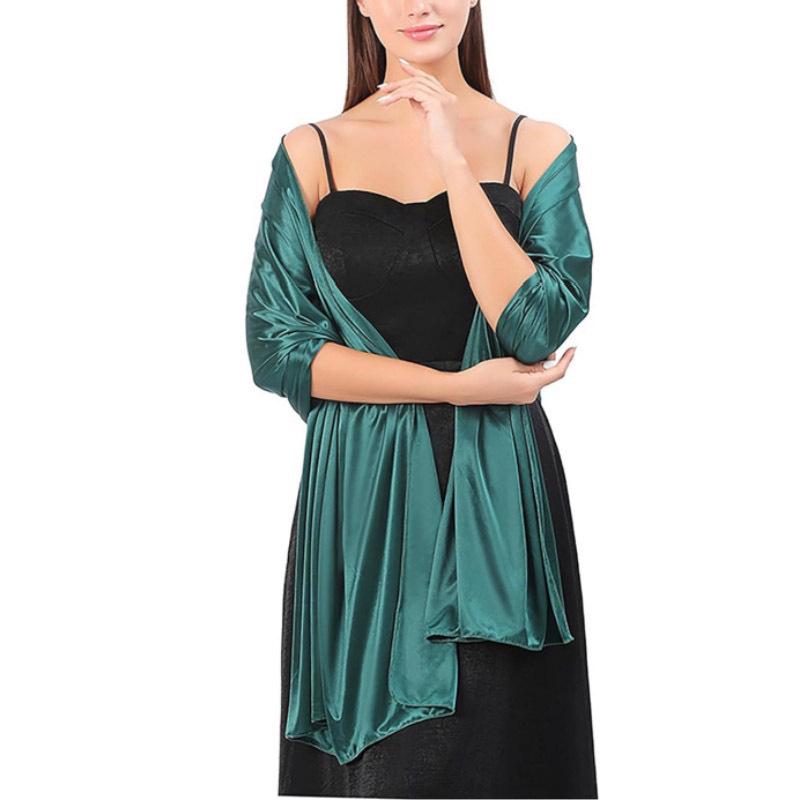 Элегантный шелковый атласный шаль для свадьбы или вечернего наряда