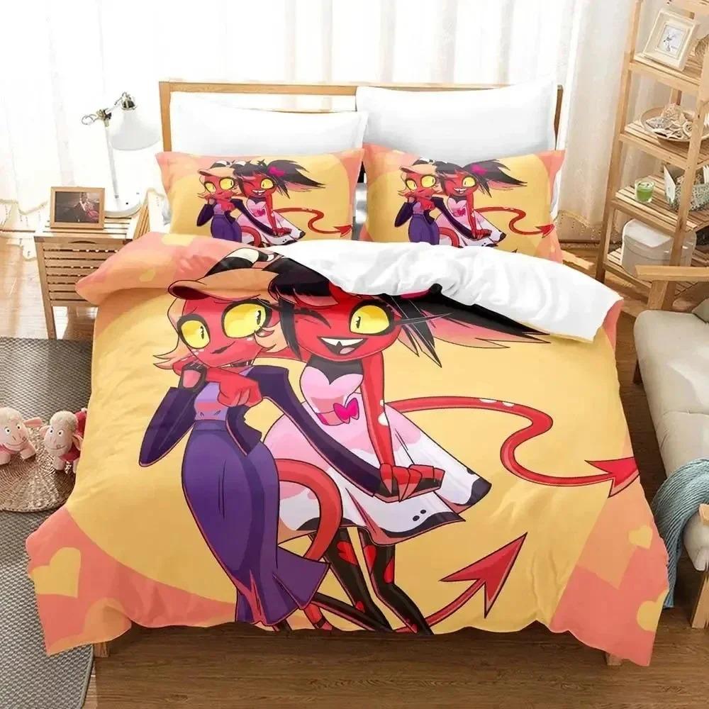 Новый 3D-принт Hazbin Moxie Hotel Комплект постельного белья Спальня Мягкие Современные Покрывала Удобное Мягкое Пододеяльник Удобный Чехол для Одеяла и Наволочка
