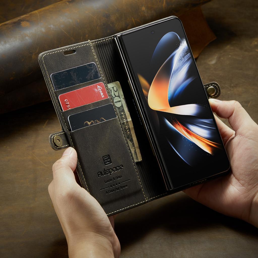 Anti -Shock Full Body Leather Case For Samsung Galaxy Z Fold 4 Fold5 Fold4 Fold 5 5g Zfold4 Zfold5 Card Holder Cell Phone Cover