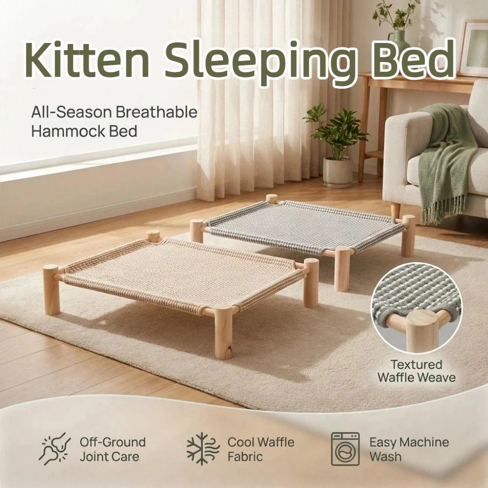 Detachable Cat Elevated Bed Sturdy Cat Hammock Bed Easy Clean Raised Dog Cot Pet Supplies