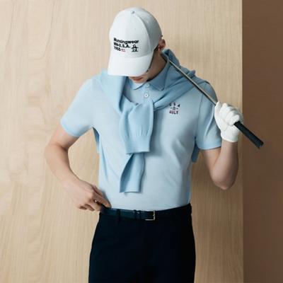 MunSingwear Мужская S Вязаный Гибридный Короткий Рукав Футболка Светло-Синий mr221mTS4e